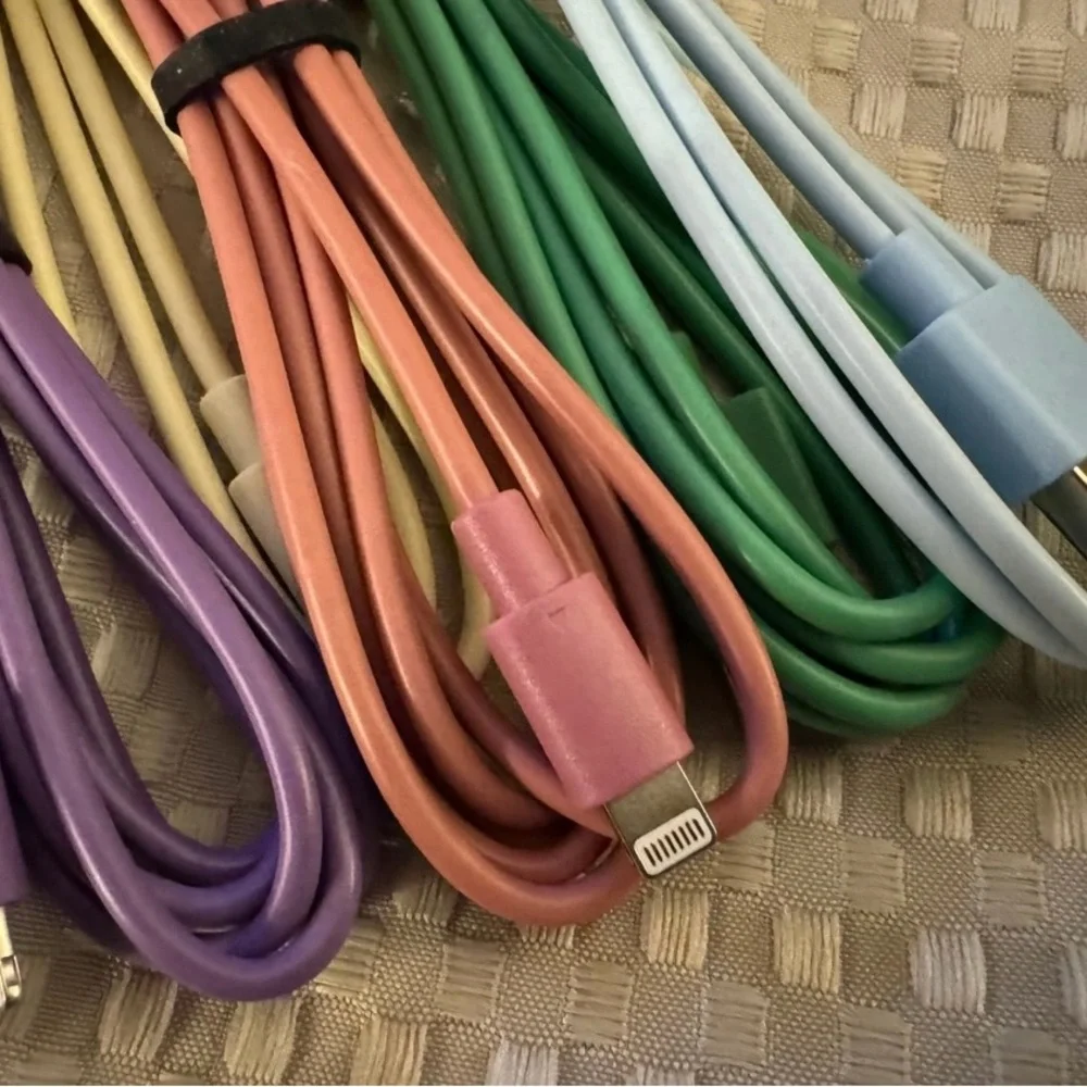 Lot of 5 Multi-Color USB Lightening Charging Cables